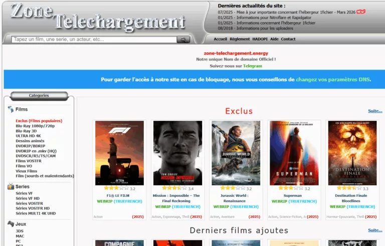 Zone Téléchargement – Nouvelle Adresse [Février 2026]